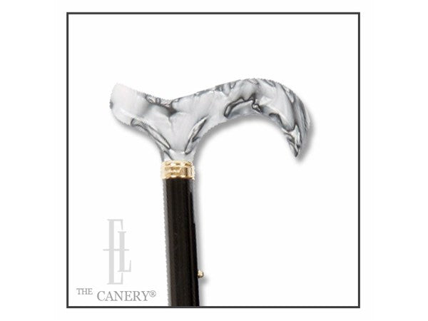 Classic Folding Metal Cane with Designer Acrylic Marbled Handle