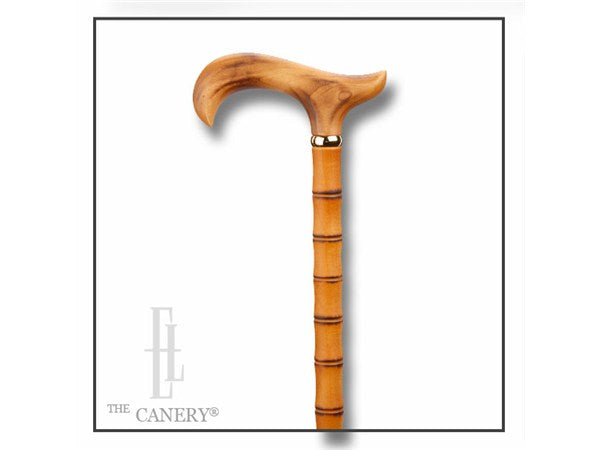 Maple Walking Cane with Carved Bamboo Finish