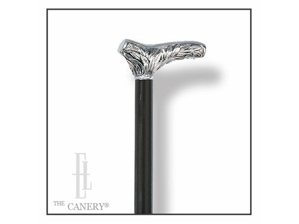 Acanthus Pattern on Genuine Silver Plate Walking Cane