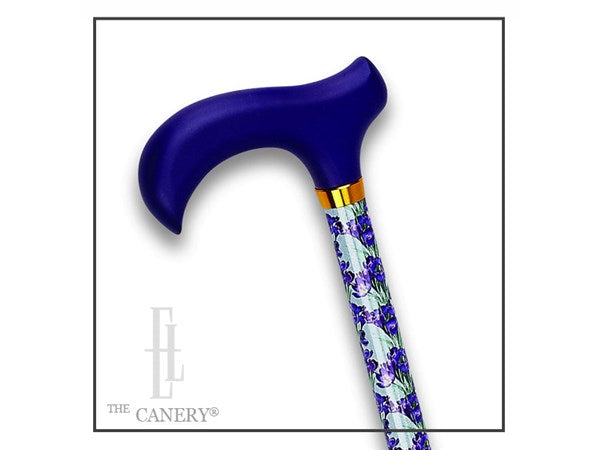 Floral Print Adjustable Derby Handle Aluminum Cane in Various Styles