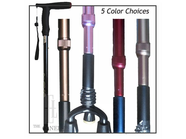 All Terrain Four Tip Adjustable Walking Cane with Reflector