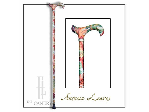 Tea Party Series Autumn Leaves Design Adjustable Derby Walking Cane