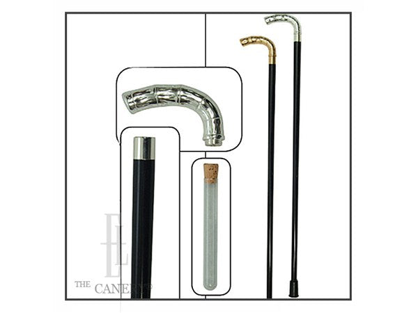 Metal Bamboo handle Flask cane