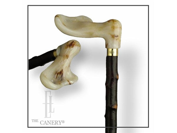 Marble Palm Grip Handle Blackthorn Walking Cane