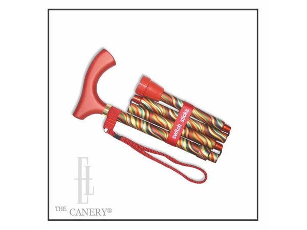 CARNIVAL Folding Adjustable Travel Cane by Switch Sticks