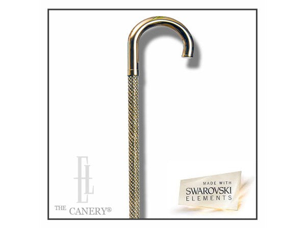 Polished Crook Cane with Swarovski Elements Encrusted Shaft