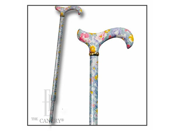 Tea Party Lavender Floral Adjustable Cane