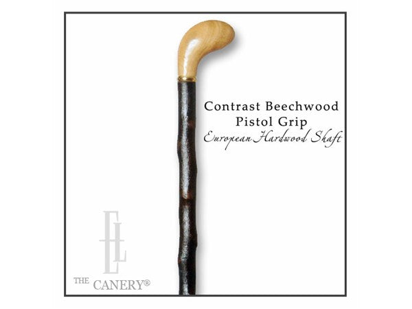 Contrast Beechwood Pistol Grip on Rustic Hardwood shaft