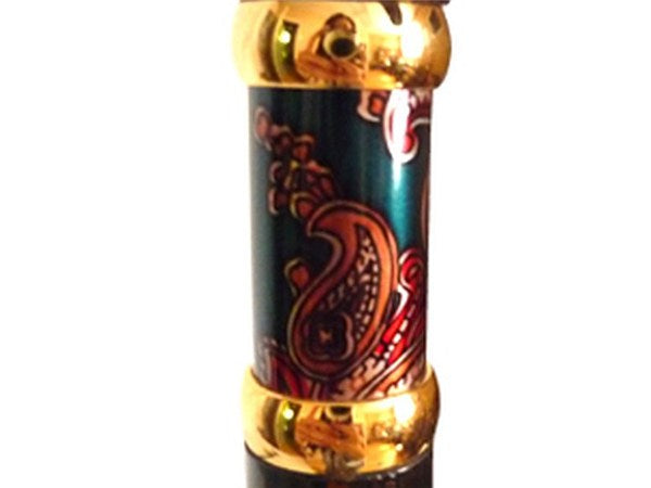 Ladies Ebony Wood Derby Cane with Paisley Band