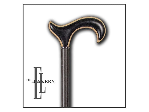 Exotic Derby Walking Cane of Ebony, Rubberwood & Padouk