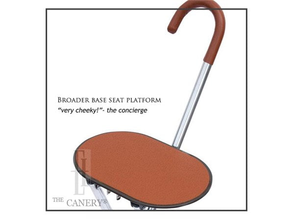 English Leather Tripod Seat Cane with Broad Saddle