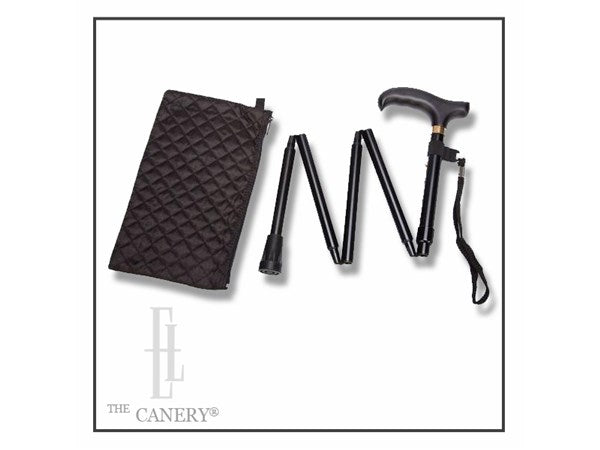 Simple Black Adjustable Folding Travel Cane