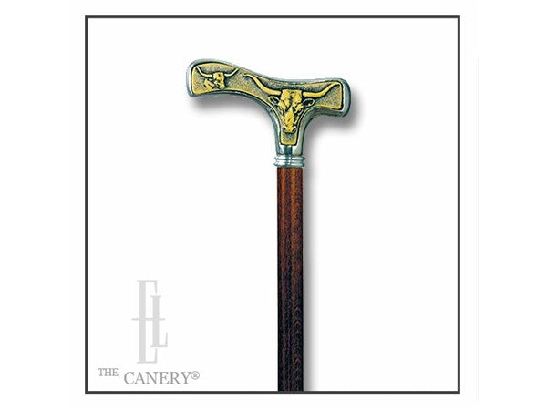 Longhorn Carved Handle Cane