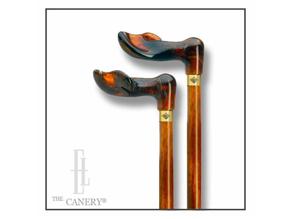 Palm d'Or Amber Palm Grip with Scorched-Cherry Shaft Walking Cane