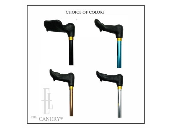 Quad tip Adjustable Cane with Palm Grip