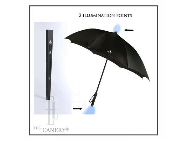 Pluvis Illuminated Umbrella with Black Canopy