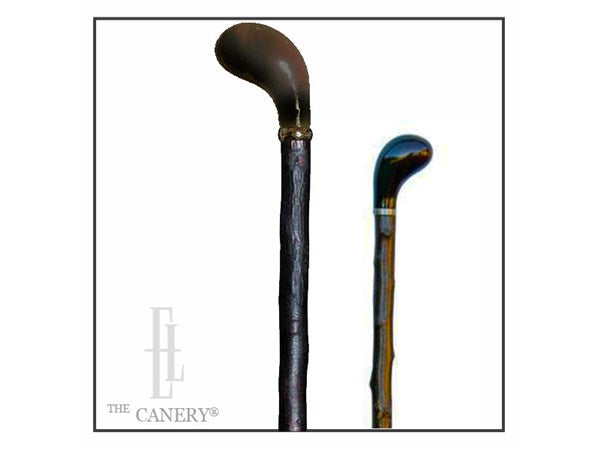 Sandalwood Pistol Grip Blackthorn Walking stick