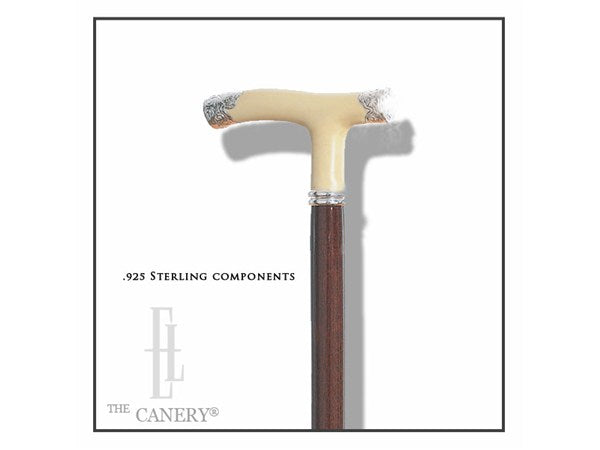 Steinway Walking Cane With .925 Silver Embellishment