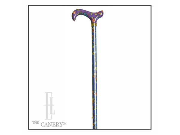 Tea Party Purple Floral design Adjustable Walking Cane